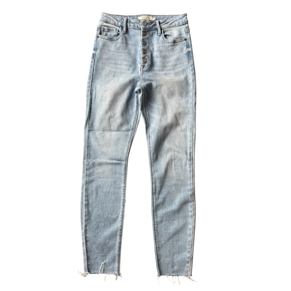 Hidden Los Angeles Exposed Button‎ Fly High Rise Skinny Size 27